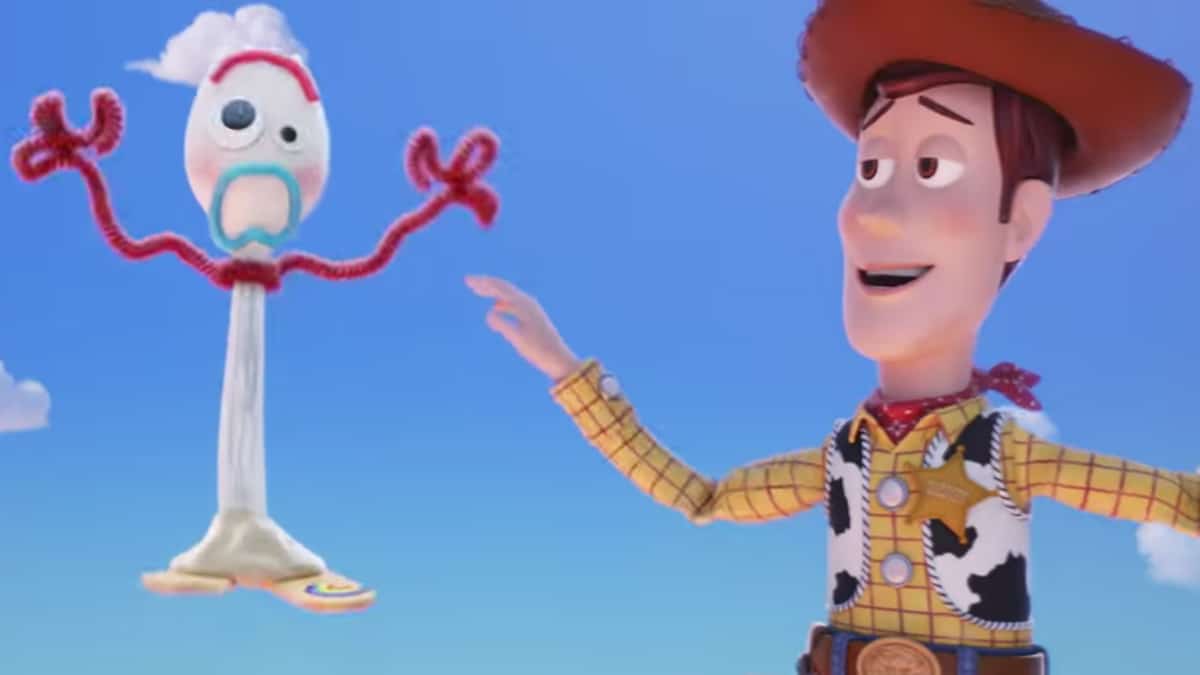 Forky the Spork and Woody in Toy Story 4