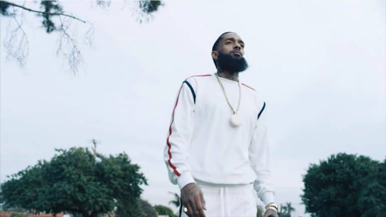 Nipsey Hussle in the music video for Racks in the Middle