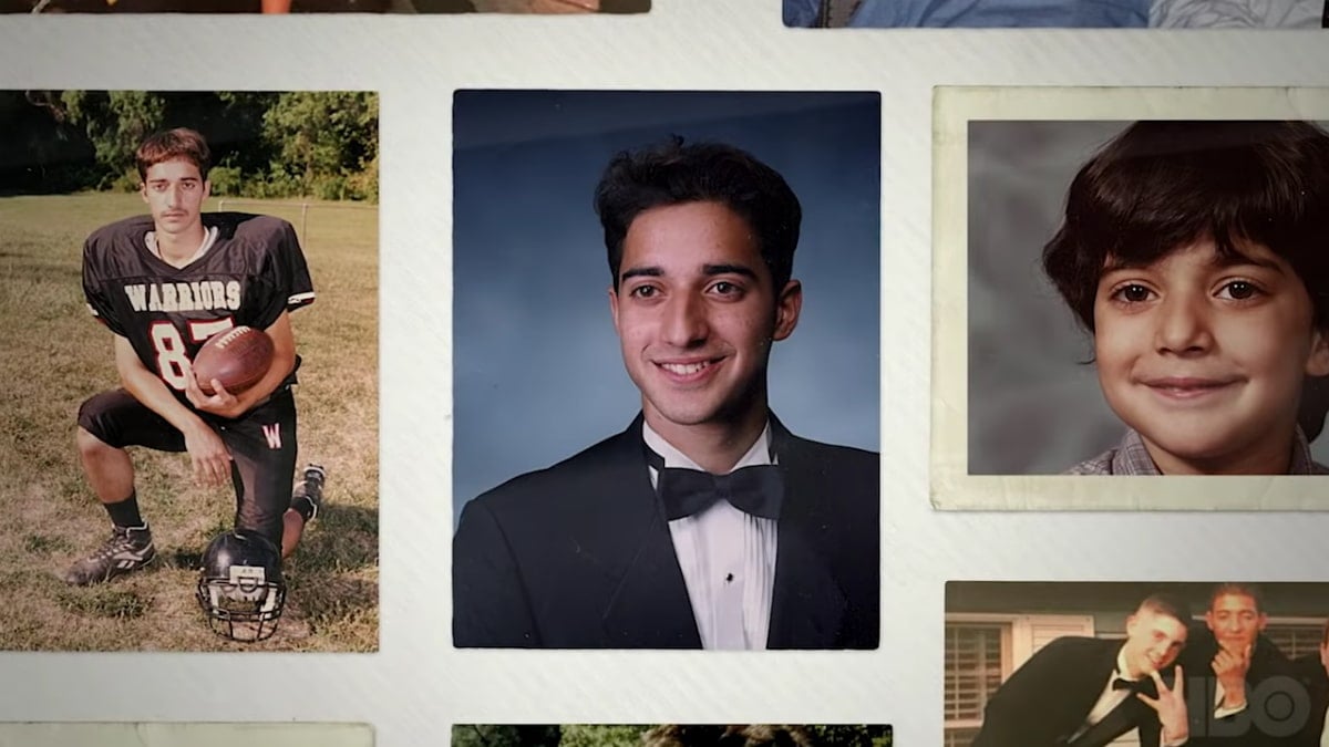 A collage of Adnan Syed photos from The Case Agaisnst Adnan Syed