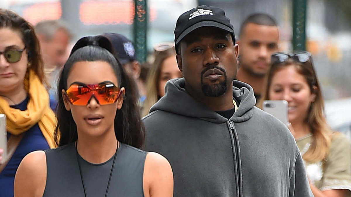 Kim Kardashian and Kanye West are seen in New York City.