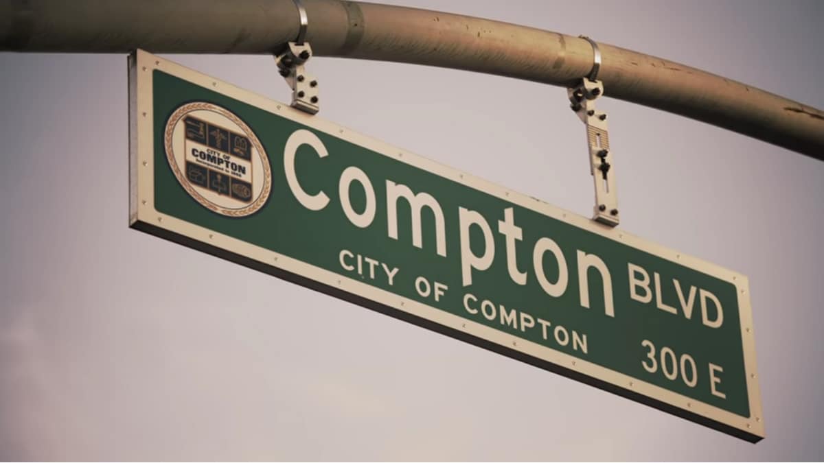 City of Compton sign from Black Ink Crew: Compton trailer