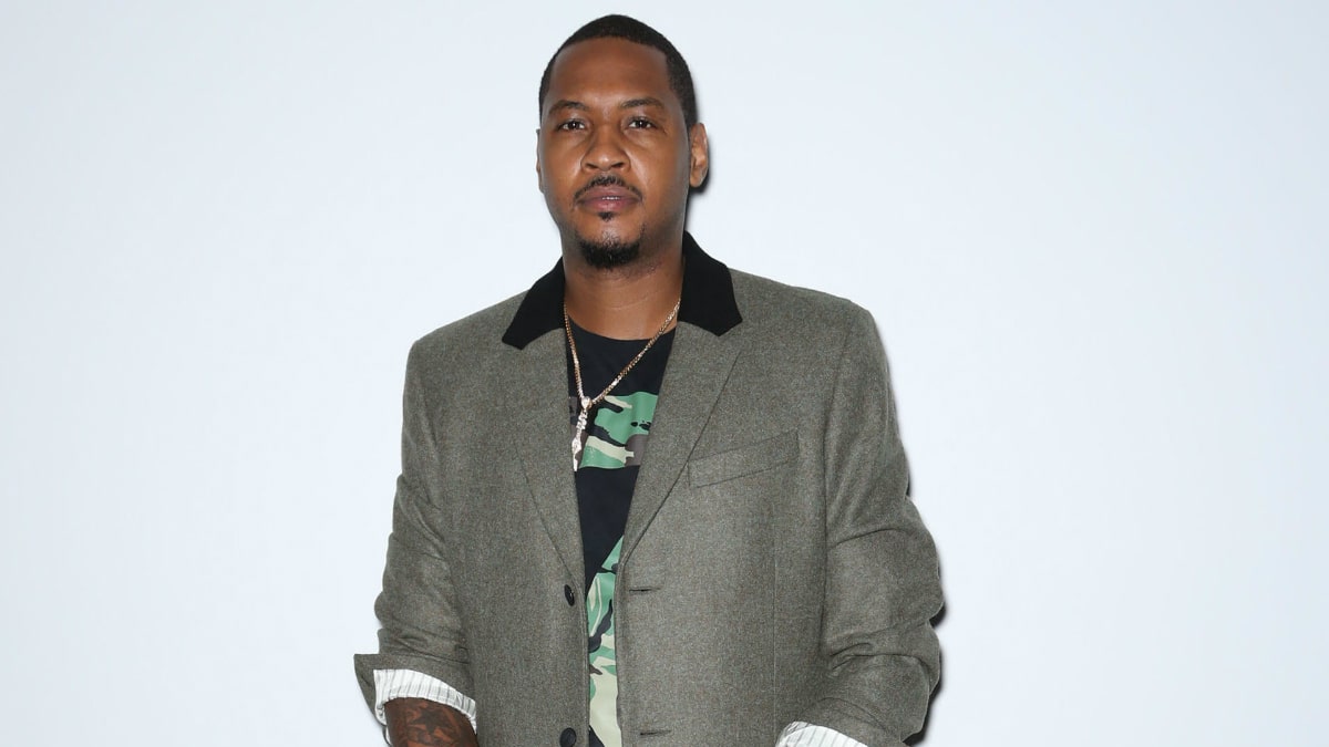 Carmelo Anthony at the launch of Melo Made Fashions in New York City