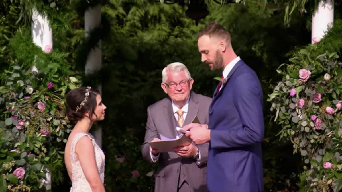 Amber Bowles and Matt Gwynne at their Married at First Sight wedding