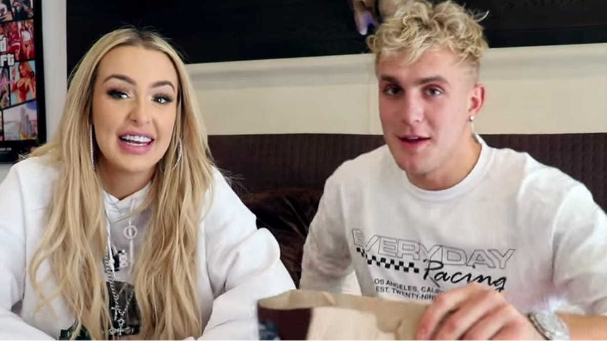 Tana Mongeau and Jake Paul appear together in their first YouTube video
