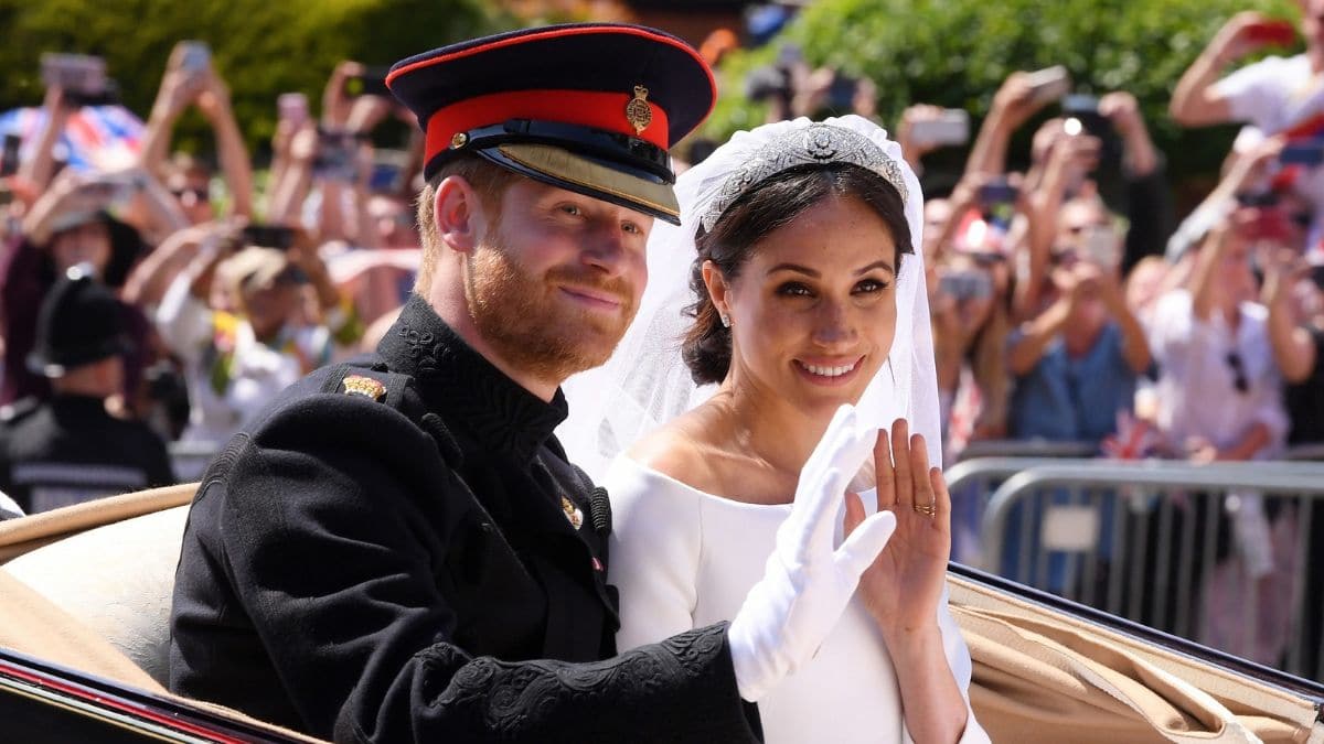 Prince Harry and Meghan Markle at their wedding