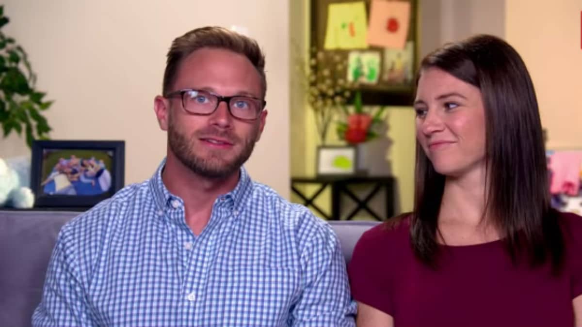 Adam and Danielle Busby in a confessional for OutDaughtered.
