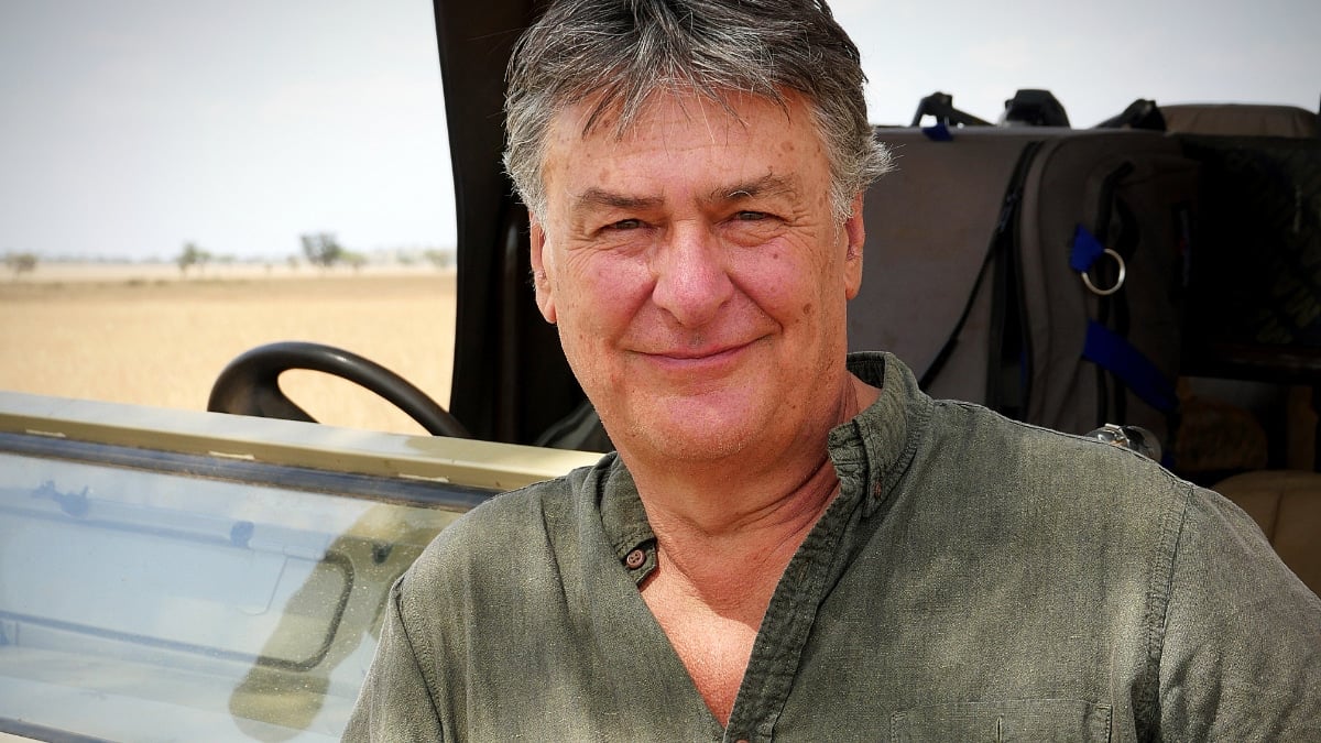 John Downer in the Serengeti. Pic credit: Discovery