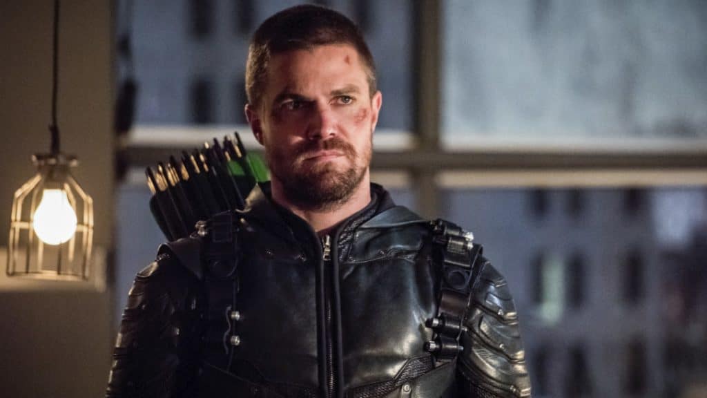Stephen Amell as Oliver Queen/ Green Arrow on Arrow.
