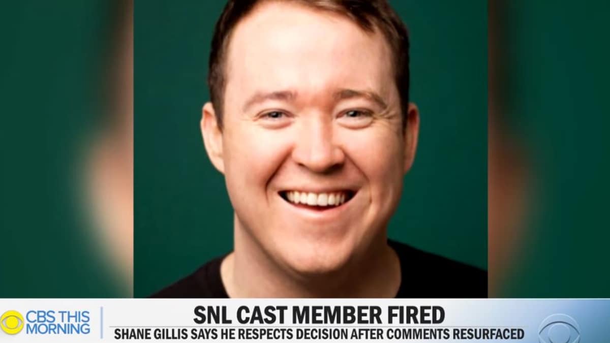 A still from the CBS News report on Shane Gillis being fired from SNL. Pic credit: YouTube/CBS News