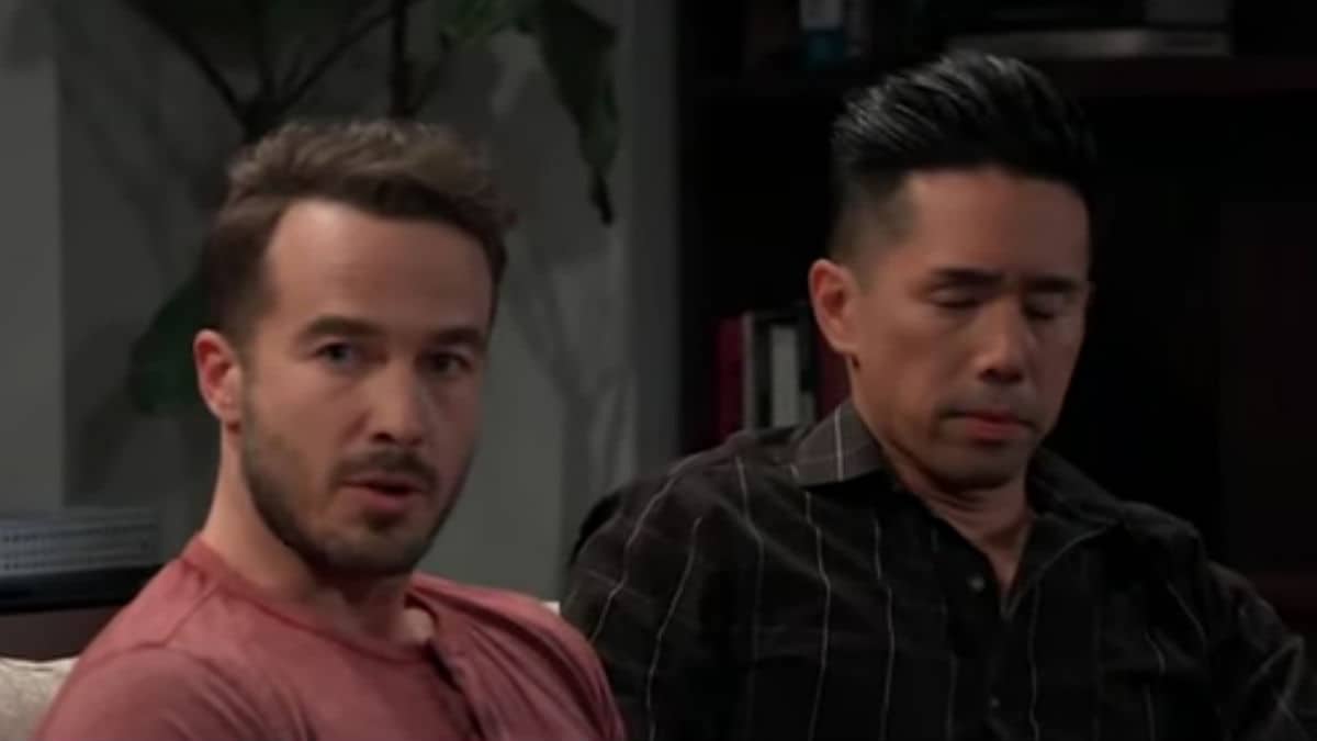 Ryan Carnes and Parry Shen as Lucas and Brad on General Hospital.
