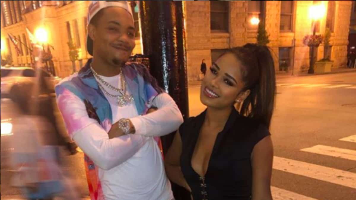 Taina Williams and G Herbo have their photo taken for Instagram