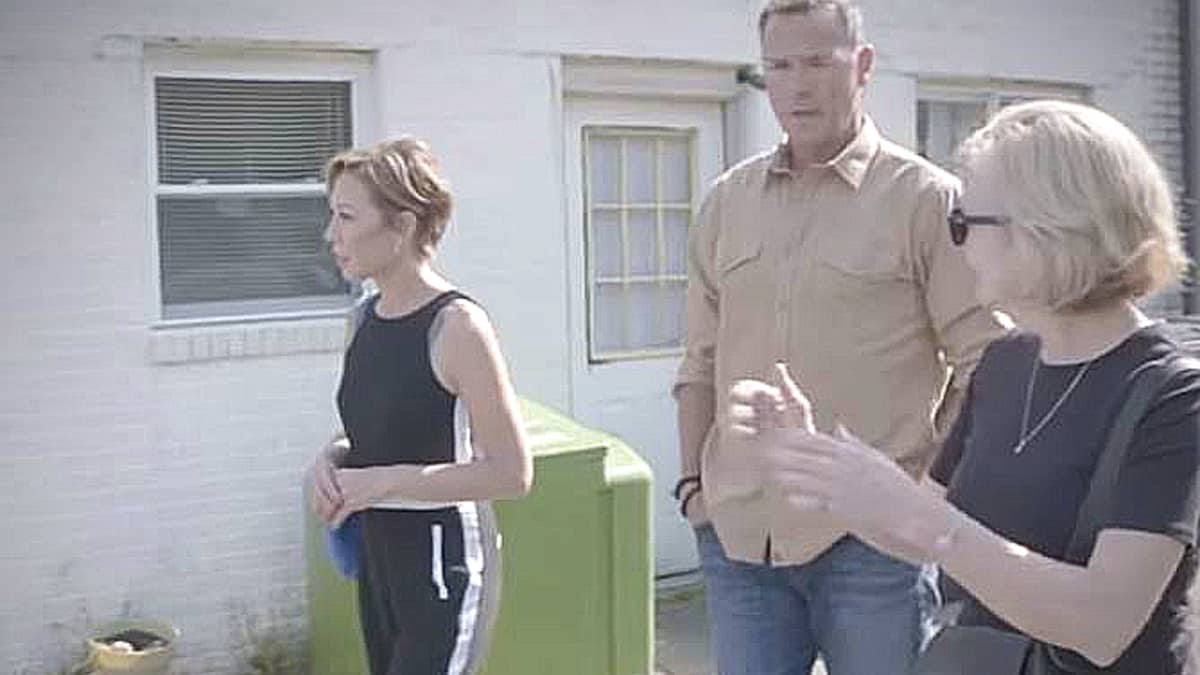Lisa Joyner and Chris Jacobs walk with Deblasio as they unravel the Hicks babies mystery. Pic credit: TLC
