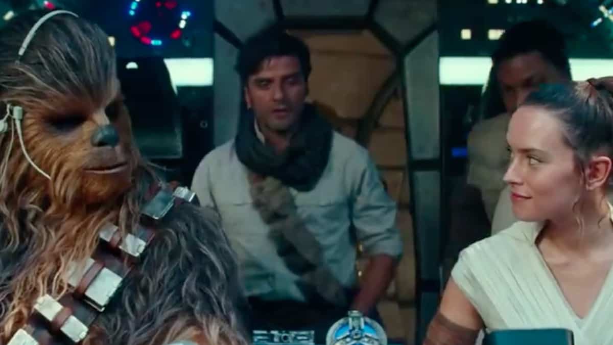 chewbacca poe dameron rey and lando in star wars rise of the skywalker