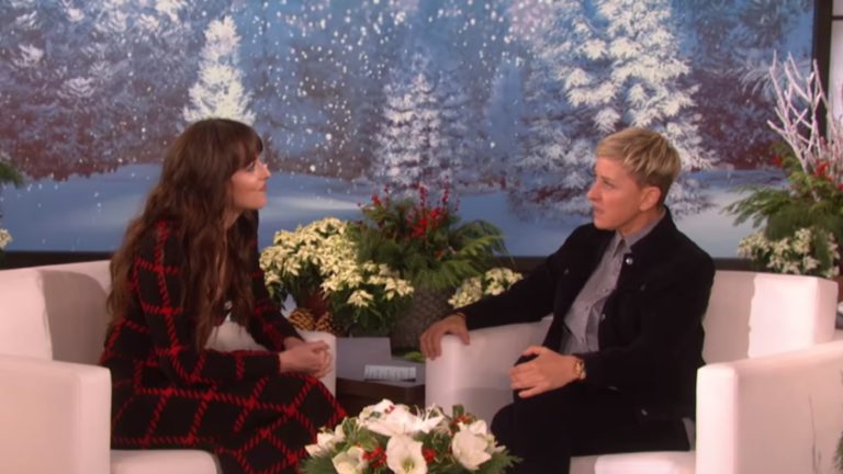 Ellen interviewing Dakota Johnson