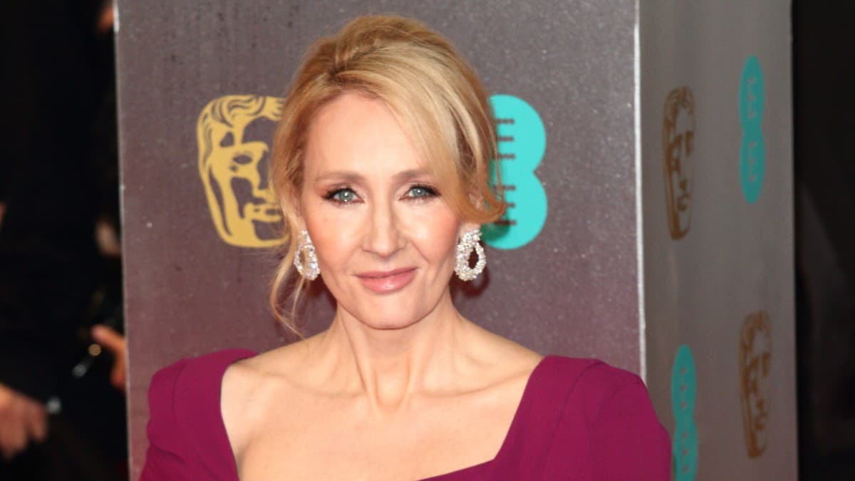 J.K. Rowling posing on the red carpet