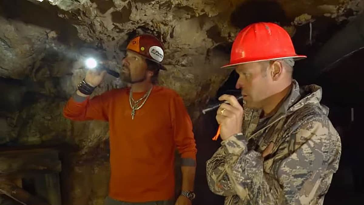 Kevin and Alex are neck deep in a mold infested silver mine and it's creepy footage to watch. Pic credit: Discovery