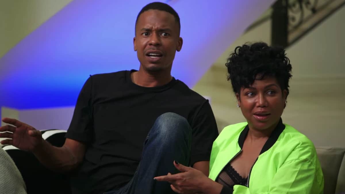 Michel'e and her boyfriend Stew on Marriage Boot Camp Hip Hop Edition
