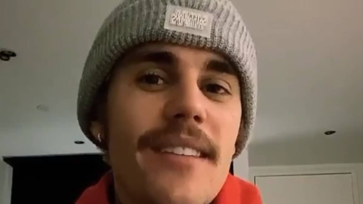 Close up of Justin Bieber's mustache