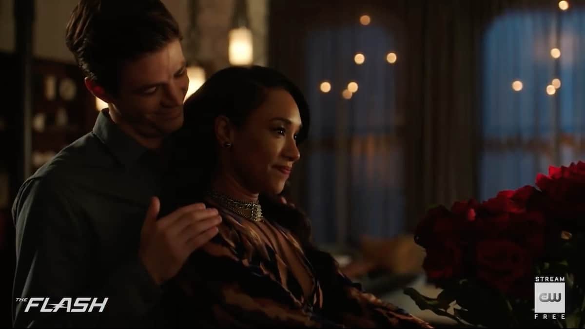 Barry and Iris share a tender moment on The Flash. Pic credit: The CW