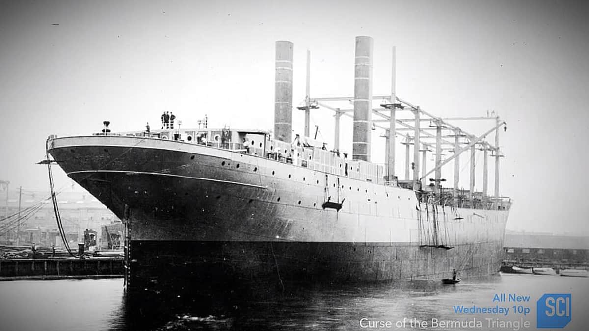 The doomed USS Cyclops, one of the largest losses of life for the navy, it vanished in the Bermuda Triangle. Pic credit: Science Channel.