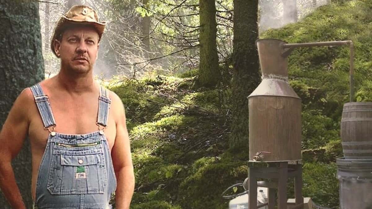 Discovery Moonshiners star Tim Smith certainly isn't blowing his hard earned dough on shirts. Pic credit: Discovery