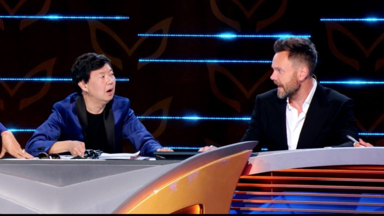 Ken Jeong and Joel McHale as co-panelists on The Masked Singer. Pic credit: FOX