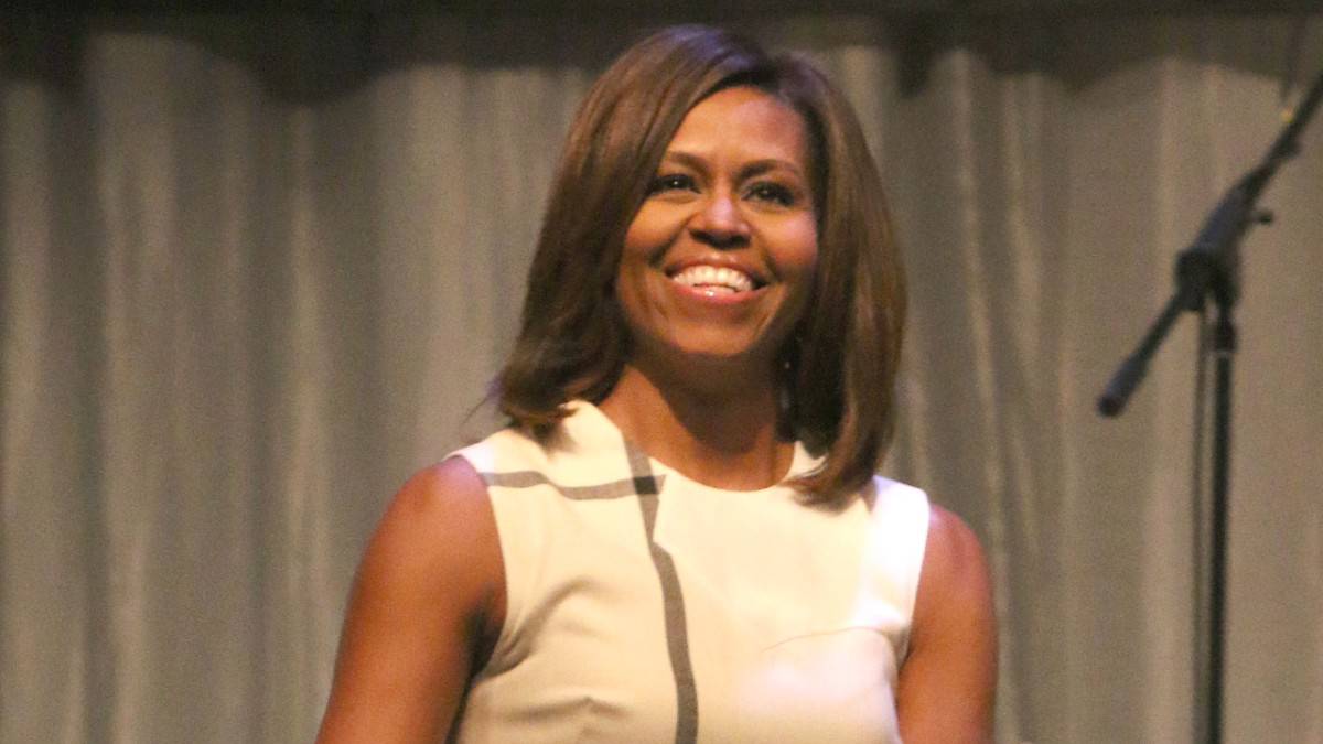Michelle Obama after a speech