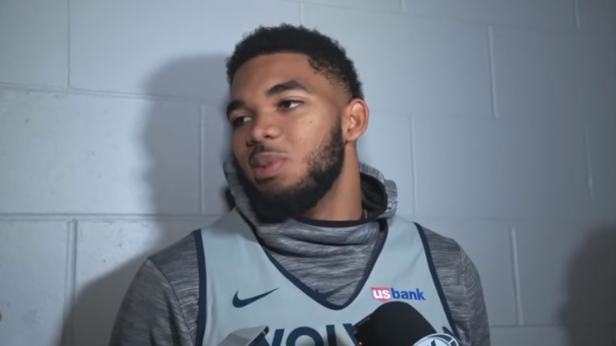Karl-Anthony Towns being interviewed