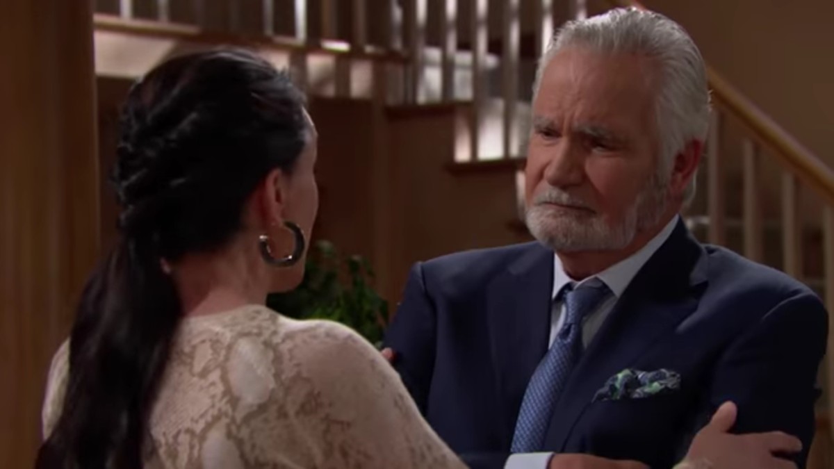 Rena Sofer and John McCook as Quinn and Eric on The Bold and the Beautiful.
