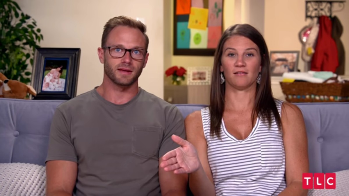 Adam and Danielle Busby in an OutDaughtered confessional.