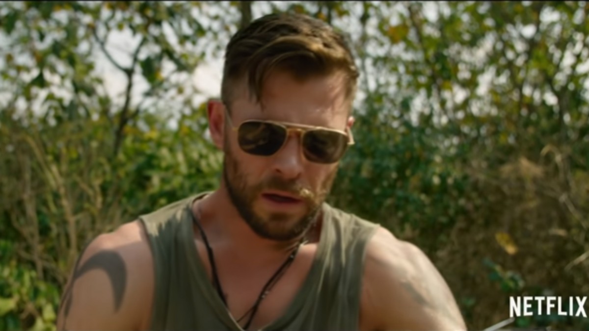 Chris Hemsworth in a scene from Extraction