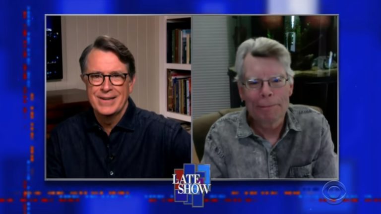 Stephen King and Stephen Colbert on the Late Show