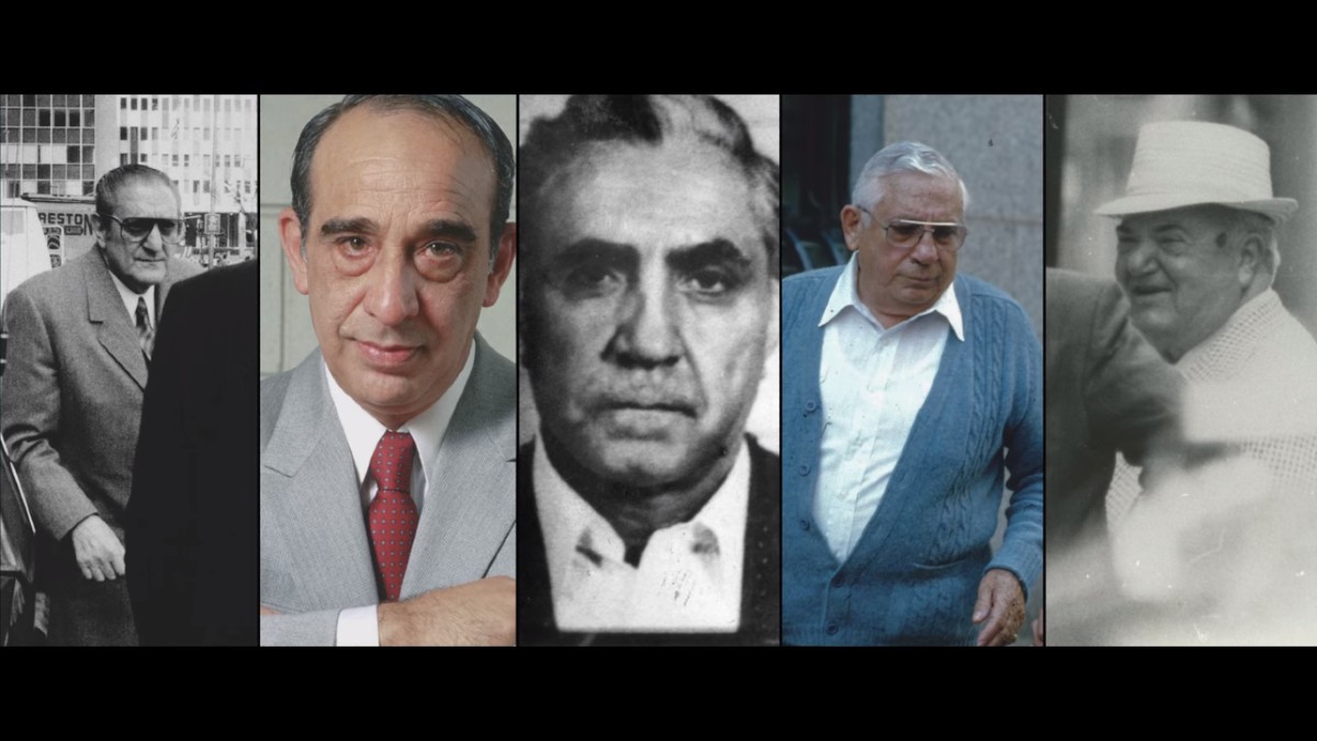Shot of the 5 heads of the New York crime family's in 1980
