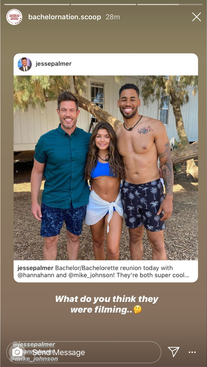 Hannah Ann, Mike Johnson and The Proposal host Jesse Palmer get together for filming