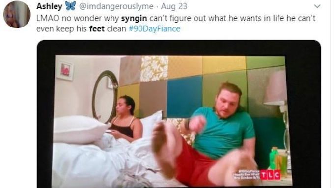 90 day fiance Syngin dirty feet in bed