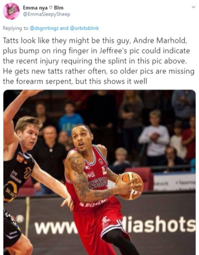 Tweet of Andre Marhold playing basketball