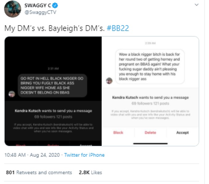 Swaggy C Shares DMs