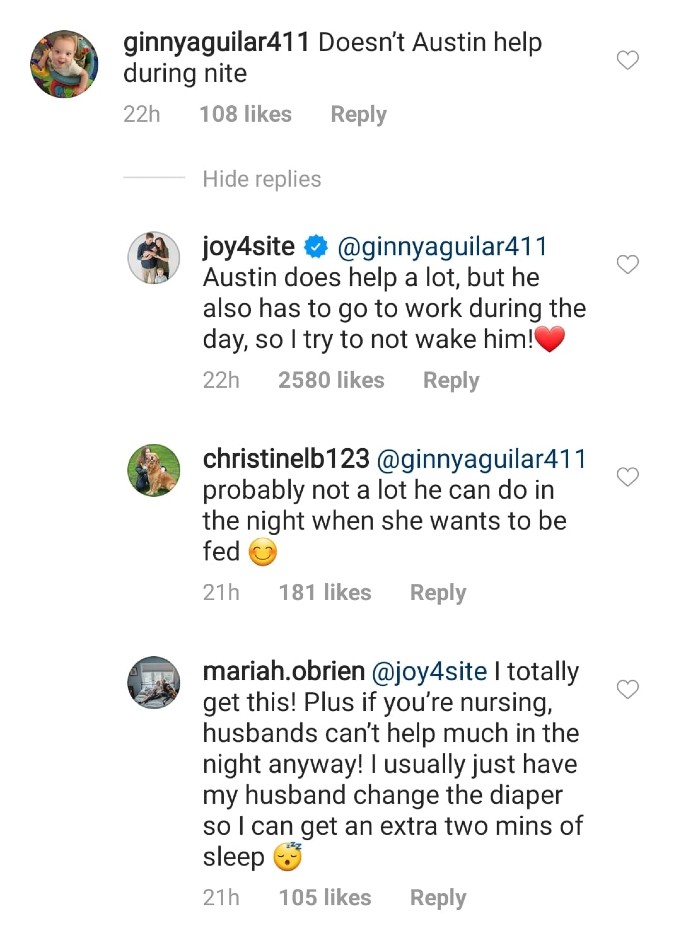 Fans ask Joy-Anna is Austin helps. 