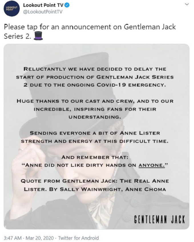 Lookout Point TV announces Gentleman Jack Season 2