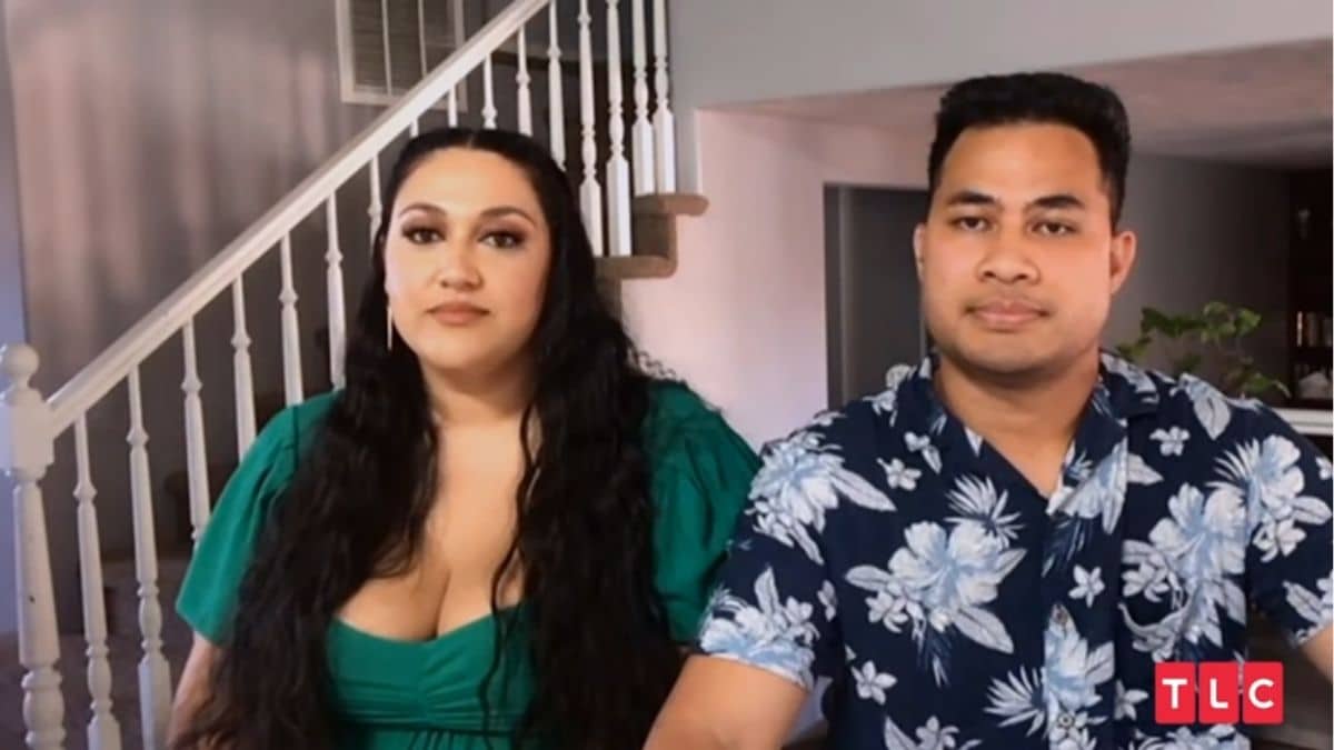 Kalani and Asuelu sit together during the 90 Day Fiance: Happily Ever After? Tell All but their marriage is rocky.