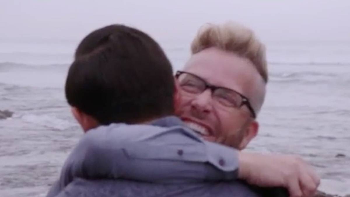 Armando hugs Kenneth while filming 90 Day Fiance.
