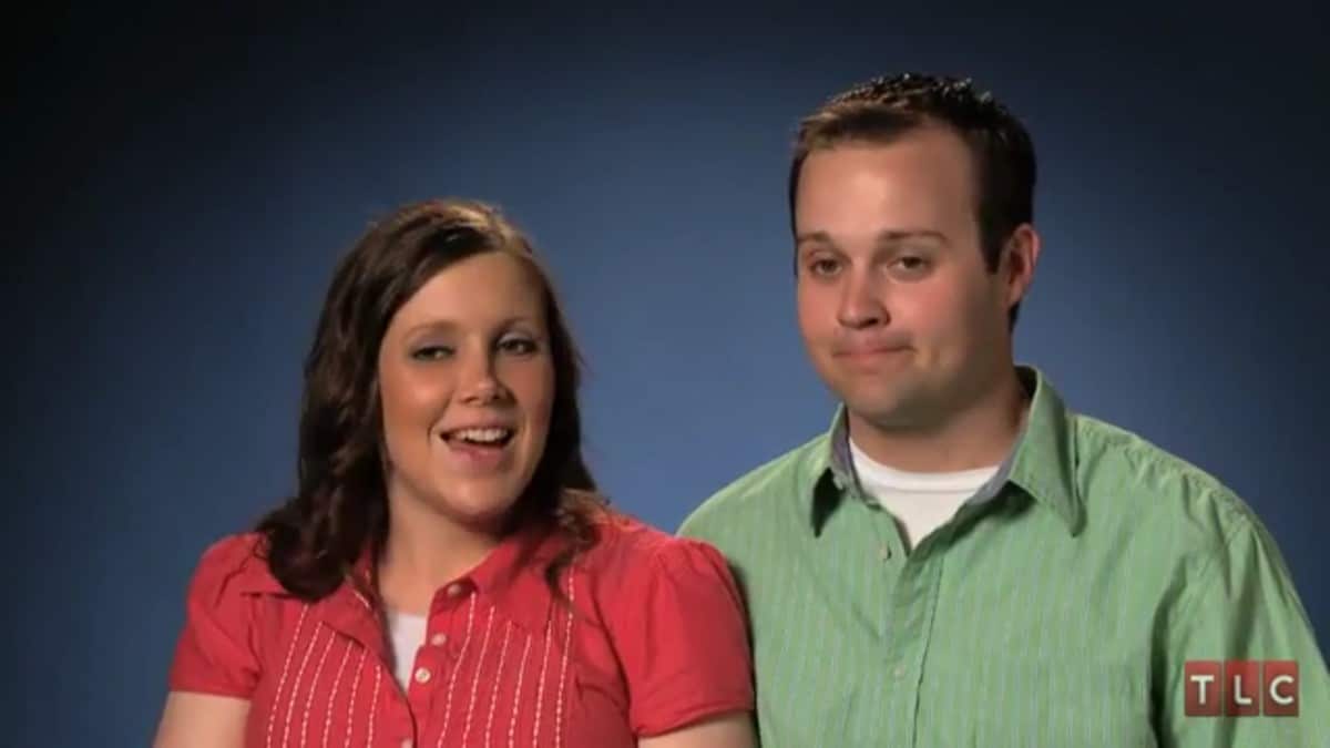 Anna and Josh Duggar in a 19 Kids and Counting confessional.