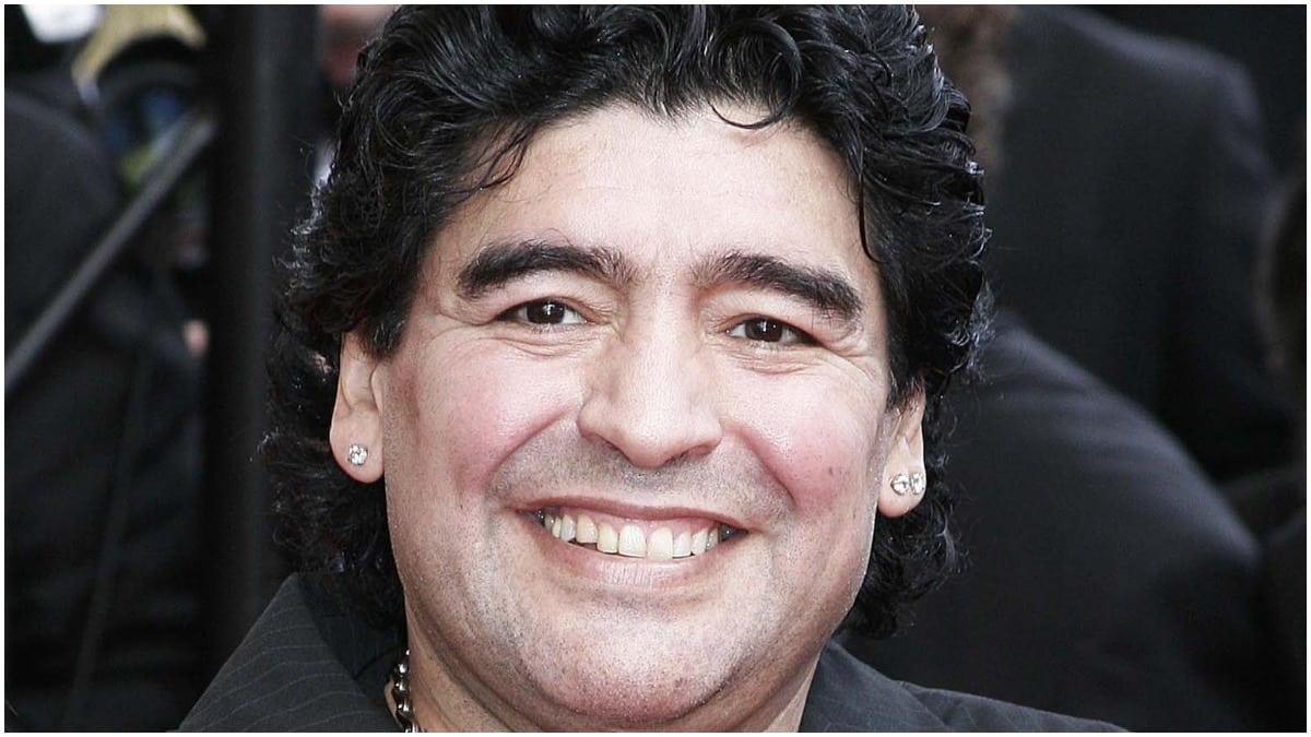 Diego Maradona attending a film festival