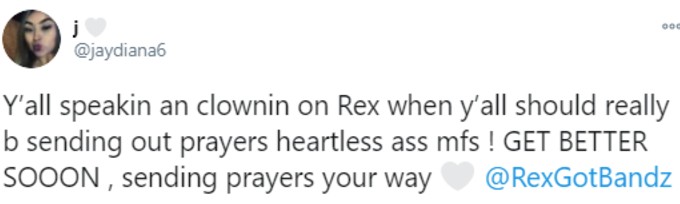 Twitter fans calls Rex Got Bandz haters clowns