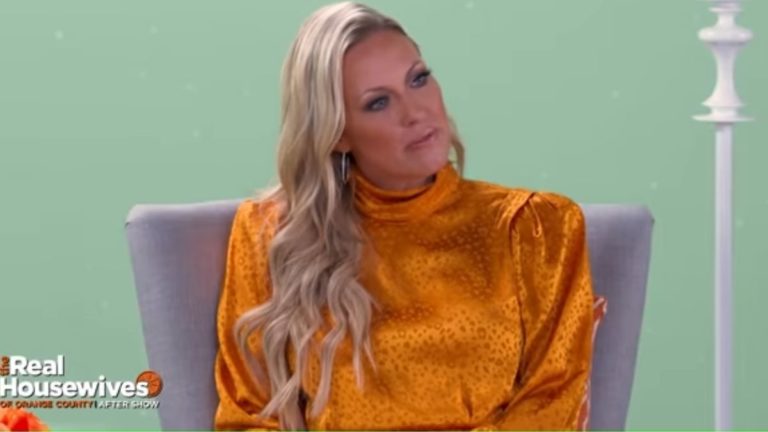 Braunwyn discussing her marriage during a RHOC aftershow episode