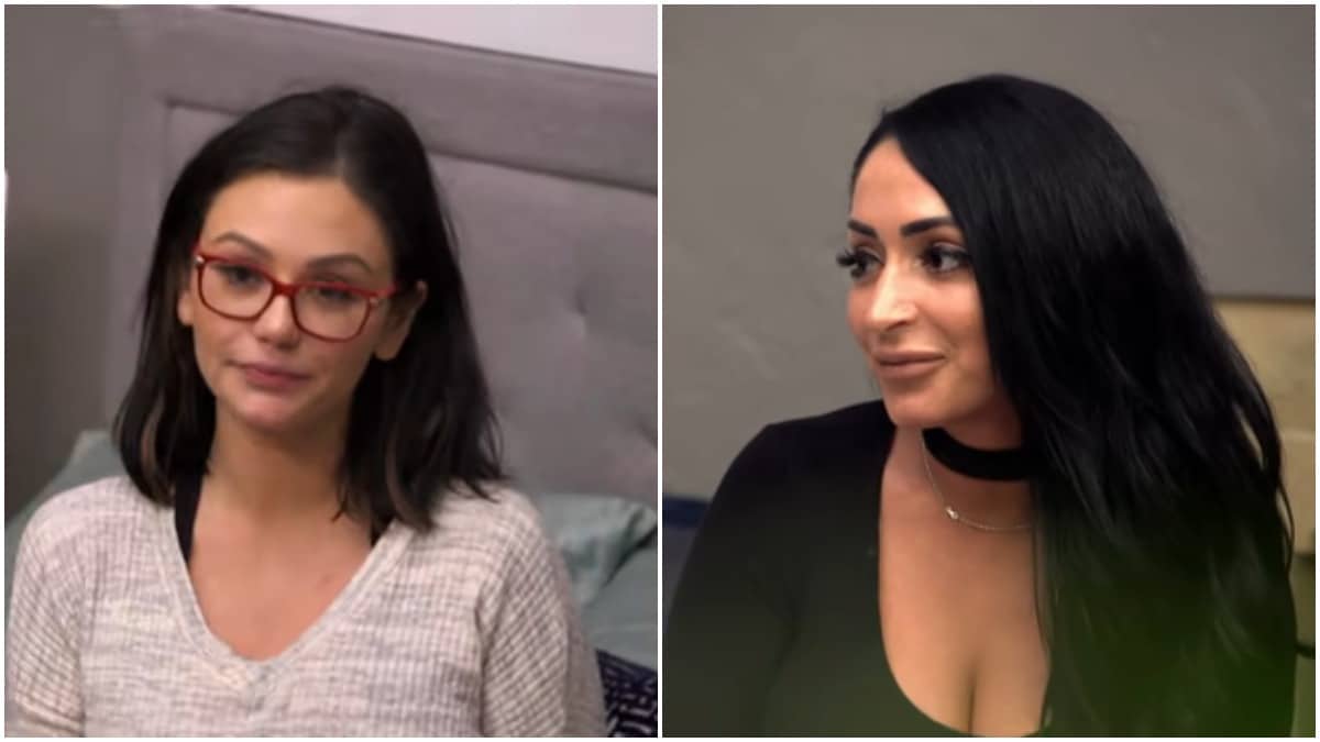 Angelina Pivarnick and Jenni Farley during an episode of Jersey Shore Family Vacation