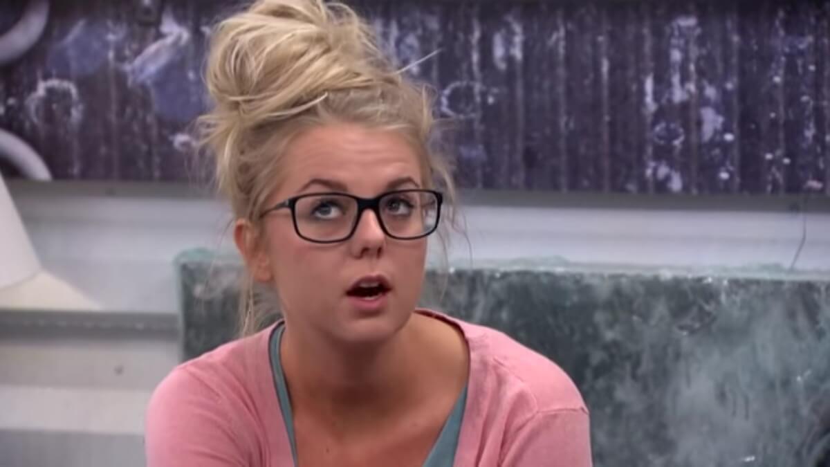 Nicole Franzel in Big Brother confessional.