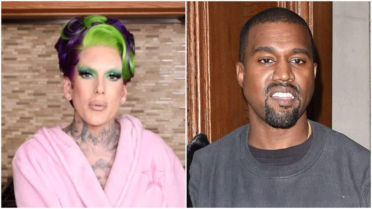 Jeffree Star on his YouTube channel and Kanye West on the red carpet