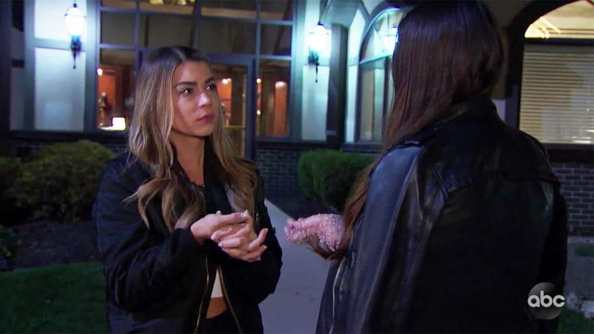The Bachelor Victoria confronting Sarah