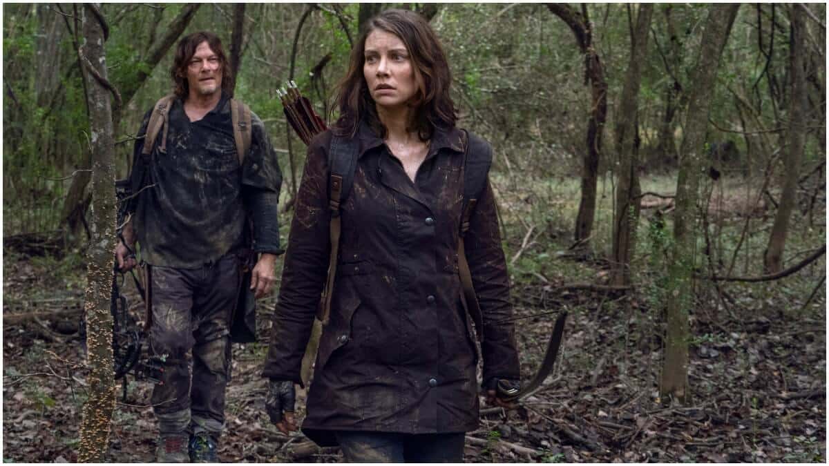 Norman Reedus as Daryl Dixon and Lauren Cohan as Maggie Rhee, as seen in Episode 17 of AMC's The Walking Dead Season 10C